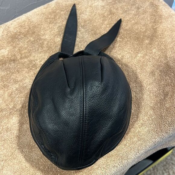 🔥🔥 Vintage HARLEY-DAVIDSON Black Leather Embroidered Bandanna Hat XL - PERFECT - Picture 3 of 10